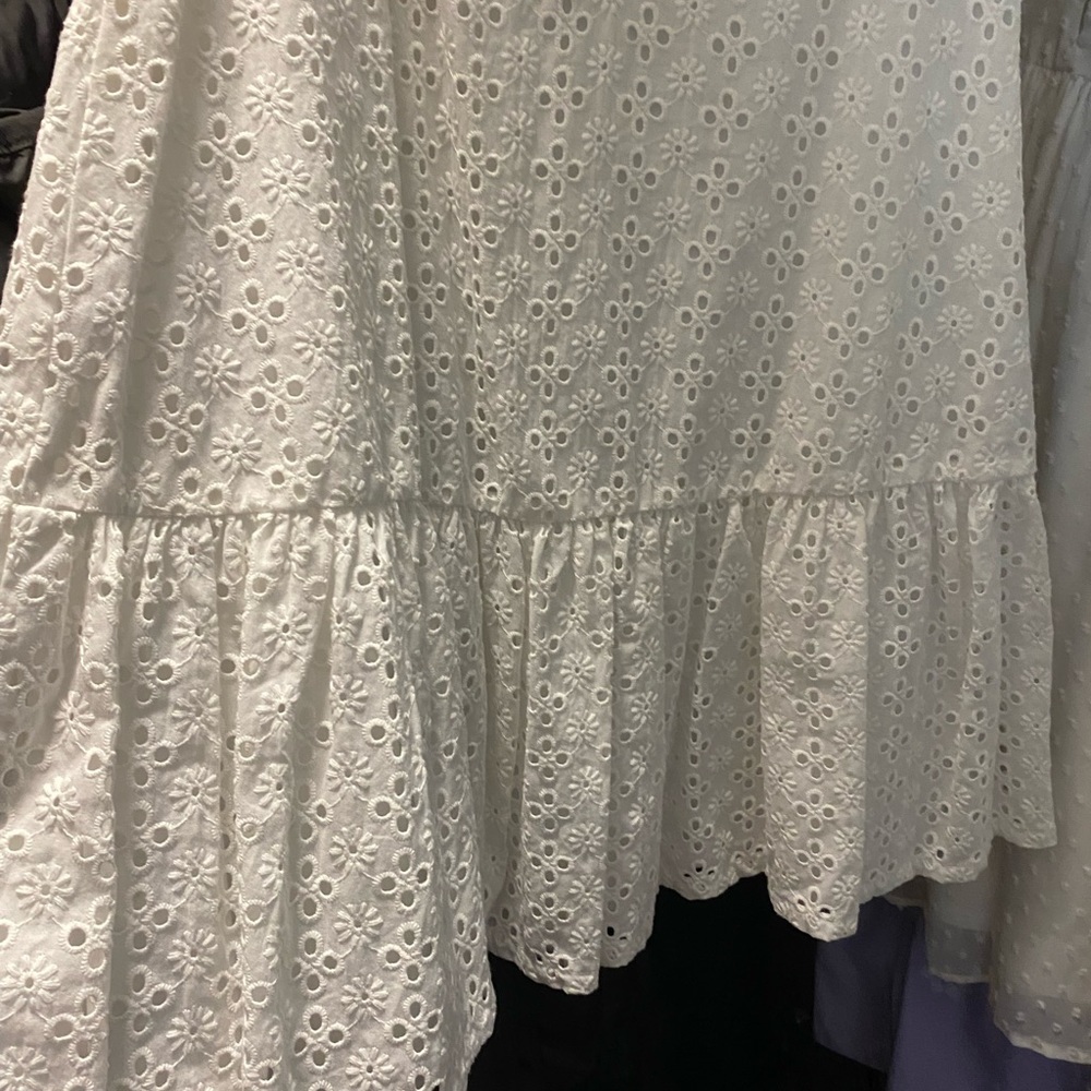 Macy's White Eyelet A-Line Dress
